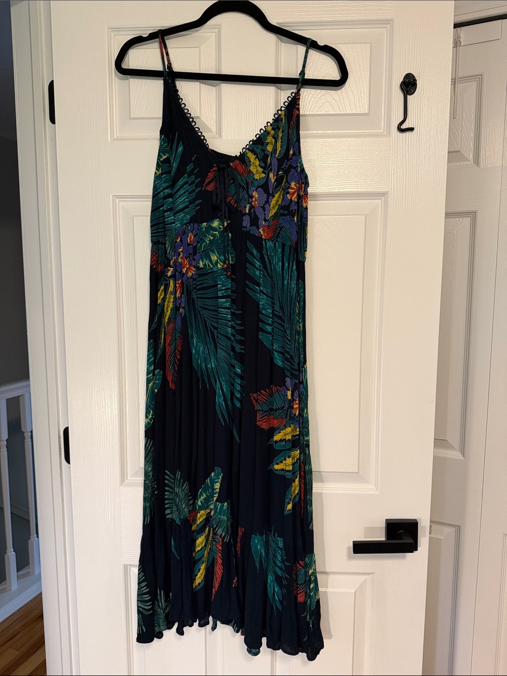 Patrons of Peace Floral Tropical Maxi Slip Dress - Navy